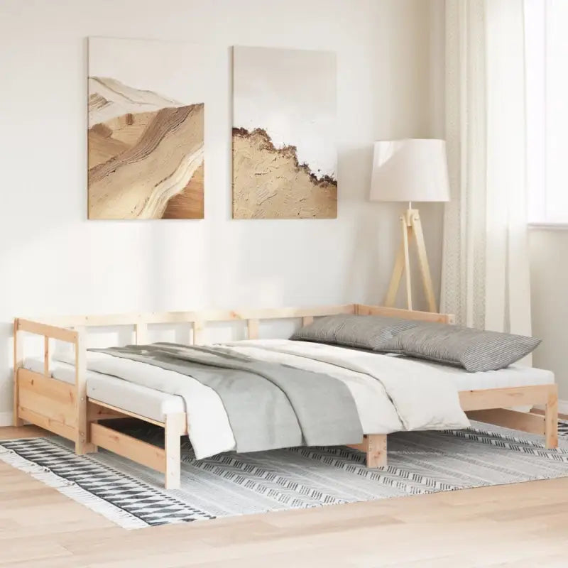 Bedden en bedframes met massief grenenhout voor praktische slaapoplossingen - Naturel / 90 x 200 cm / Ja - Bedden &