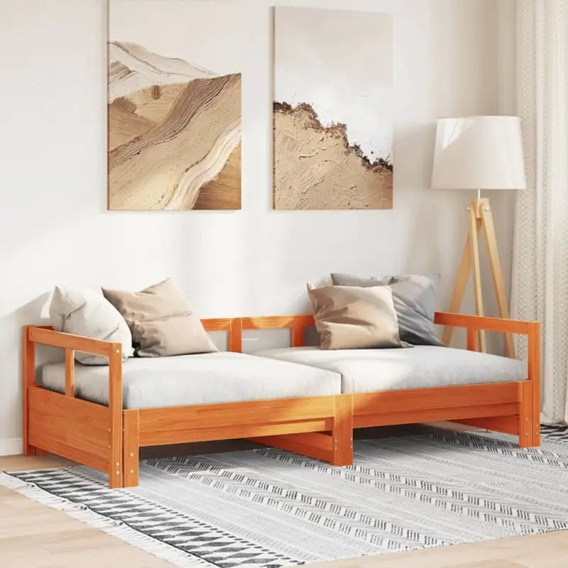 Bedden en bedframes met massief grenenhout voor praktische slaapoplossingen - Wasbruin / 90 x 190 cm / Nee - Bedden &