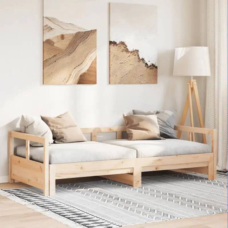Bedden en bedframes met massief grenenhout voor praktische slaapoplossingen - Naturel / 90 x 190 cm / Nee - Bedden &