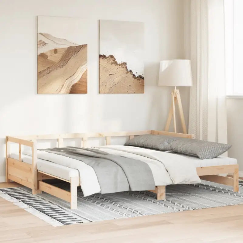 Bedden en bedframes met massief grenenhout voor praktische slaapoplossingen - Naturel / 90 x 190 cm / Ja - Bedden &