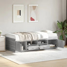 Bedden en bedframes veelzijdige slaapbank in grijs Sonoma eiken bewerkt hout - Grijs sonoma / 100 x 200 cm - Bedden &