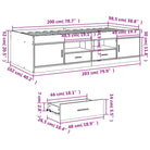 Bedden en bedframes veelzijdige slaapbank in grijs Sonoma eiken bewerkt hout - Bedden & bedframes