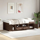 Bedden en bedframes veelzijdige slaapbank in grijs Sonoma eiken bewerkt hout - bruin eikenkleur / 100 x 200 cm - Bedden