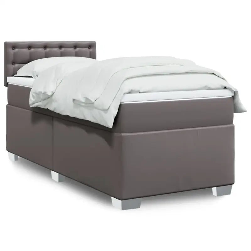 Bedden met grijs materiaal voor optimale nachtrust en duurzame vulling - Grijs / 80 x 200 cm / knopen - Bedden &
