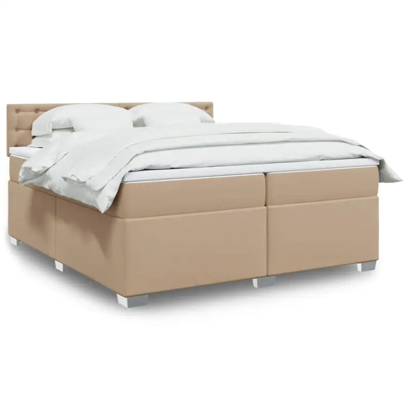 Bedden met grijs materiaal voor optimale nachtrust en duurzame vulling - Cappuccino / 200 x 200 cm / knoppwn - Bedden &