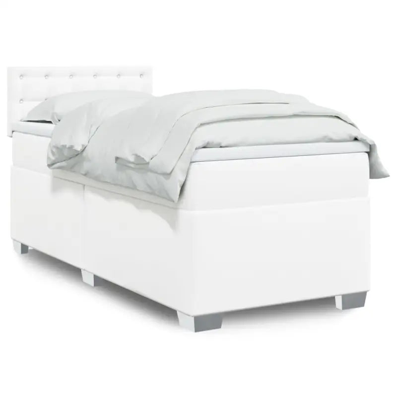 Bedden met grijs materiaal voor optimale nachtrust en duurzame vulling - Wit / 100 x 200 cm / knoppwn - Bedden &