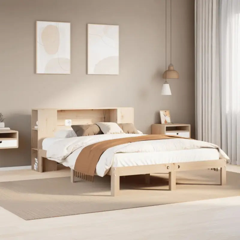 Bedden met massief grenenhout en optimale totale afmetingen - Naturel / 150 x 200 cm - Bedden & bedframes