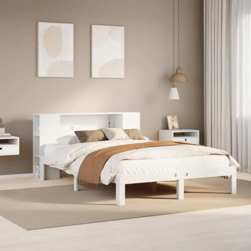 Bedden met massief grenenhout en optimale totale afmetingen - Wit / 150 x 200 cm - Bedden & bedframes