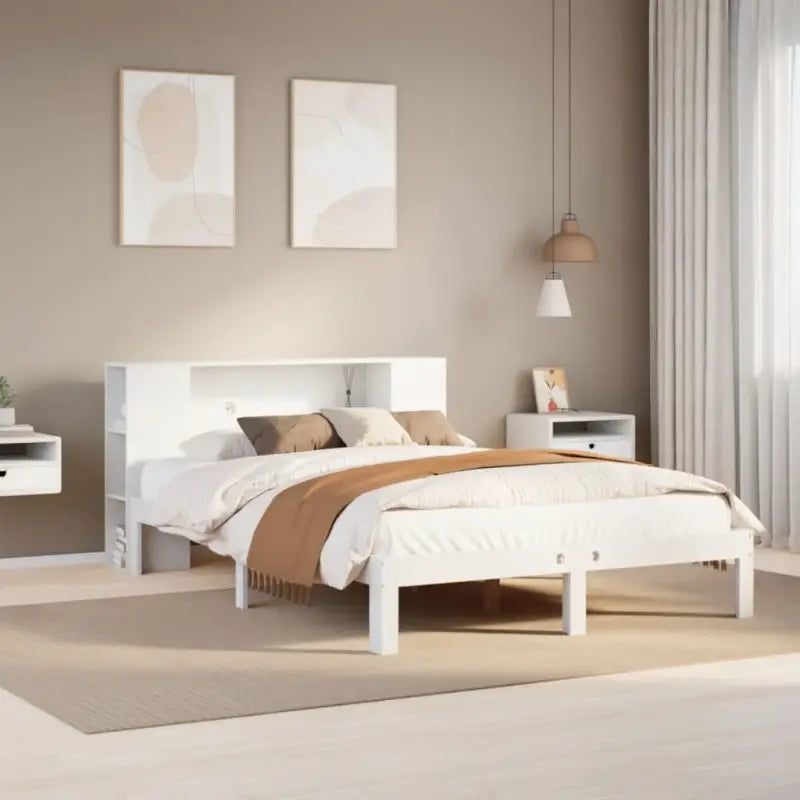Bedden met massief grenenhout en optimale totale afmetingen - Wit / 160 x 200 cm - Bedden & bedframes