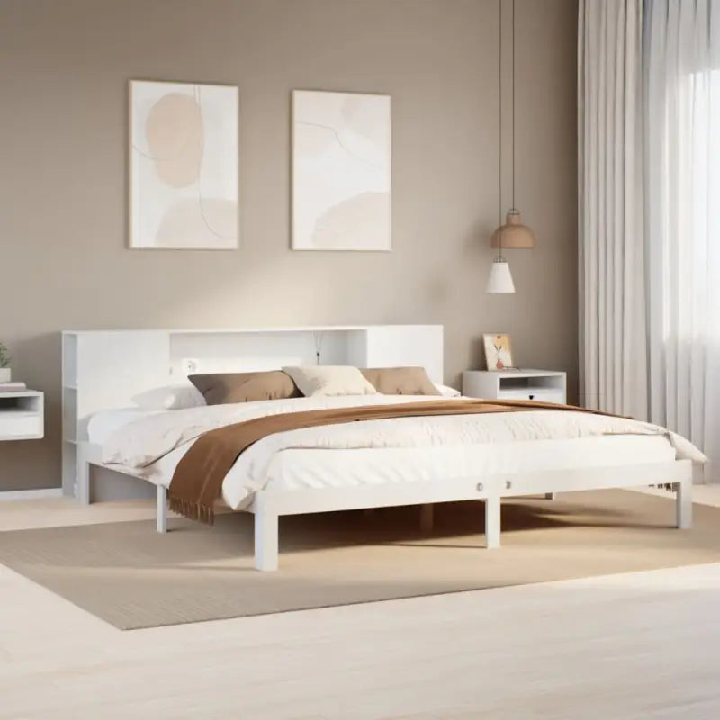 Bedden met massief grenenhout en optimale totale afmetingen - Wit / 180 x 200 cm - Bedden & bedframes