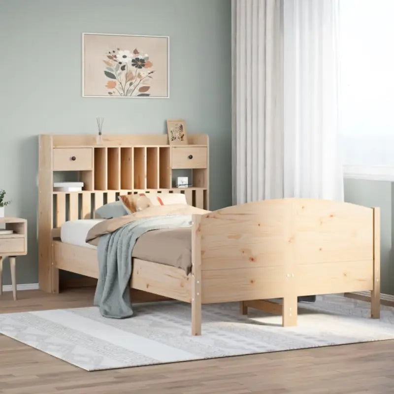 Bedden met massief grenenhout en ruime totale afmetingen - Naturel / 120 x 200 cm - Bedden & bedframes
