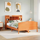 Bedden met massief grenenhout en ruime totale afmetingen - Wasbruin / 140 x 200 cm - Bedden & bedframes