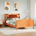 Bedden met massief grenenhout en ruime totale afmetingen - Wasbruin / 140 x 190 cm - Bedden & bedframes