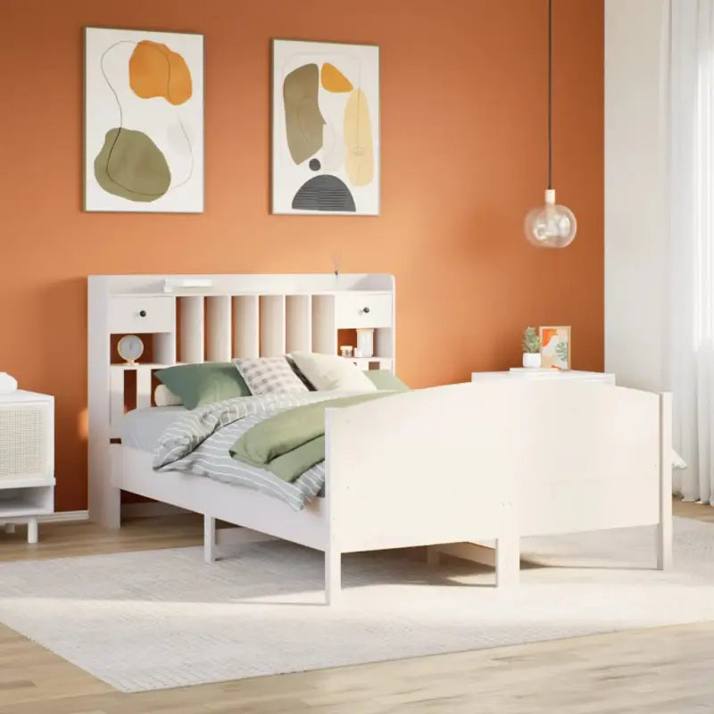 Bedden met massief grenenhout en ruime totale afmetingen - Wit / 140 x 190 cm - Bedden & bedframes