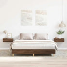 Bedframe in gerookt eiken voor een stabiele en stijlvolle slaapkamer - bruin eikenkleur / 140 x 200 cm - Bedden &