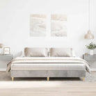 Bedframe in gerookt eiken voor een stabiele en stijlvolle slaapkamer - Betongrijs / 200 x 200 cm - Bedden & bedframes