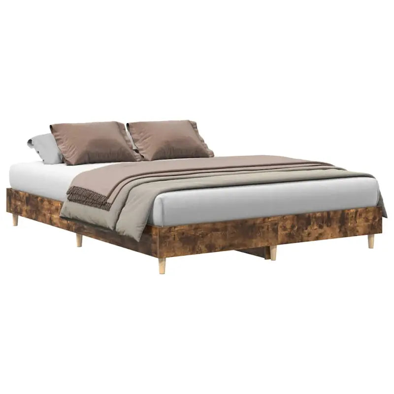 Bedframe in gerookt eiken voor een stabiele en stijlvolle slaapkamer - Bedden & bedframes