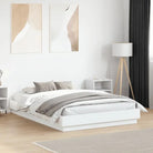 Bedframe in Grijs Sonoma met duurzaam bewerkt hout voor comfortabele nachten - Wit / 135 x 190 cm - Bedden & bedframes