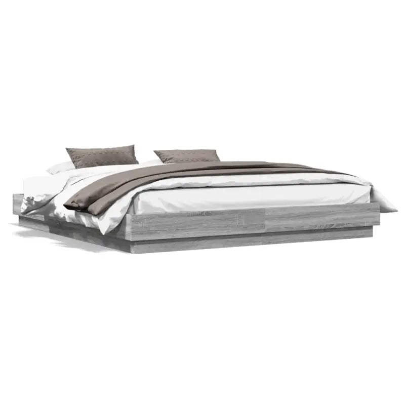 Bedframe in Grijs Sonoma met duurzaam bewerkt hout voor comfortabele nachten - Bedden & bedframes