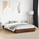 Bedframe in Grijs Sonoma met duurzaam bewerkt hout voor comfortabele nachten - bruin eikenkleur / 120 x 190 cm - Bedden