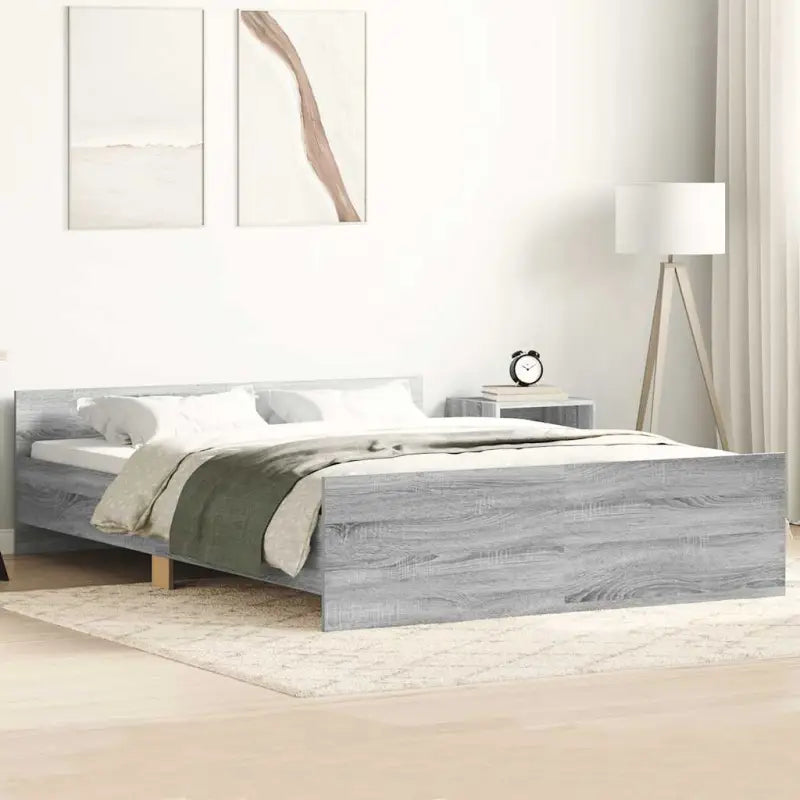 Bedframe in Grijs Sonoma voor een stevige en stabiele nachtrust - Grijs sonoma / 140 x 200 cm - Bedden & bedframes