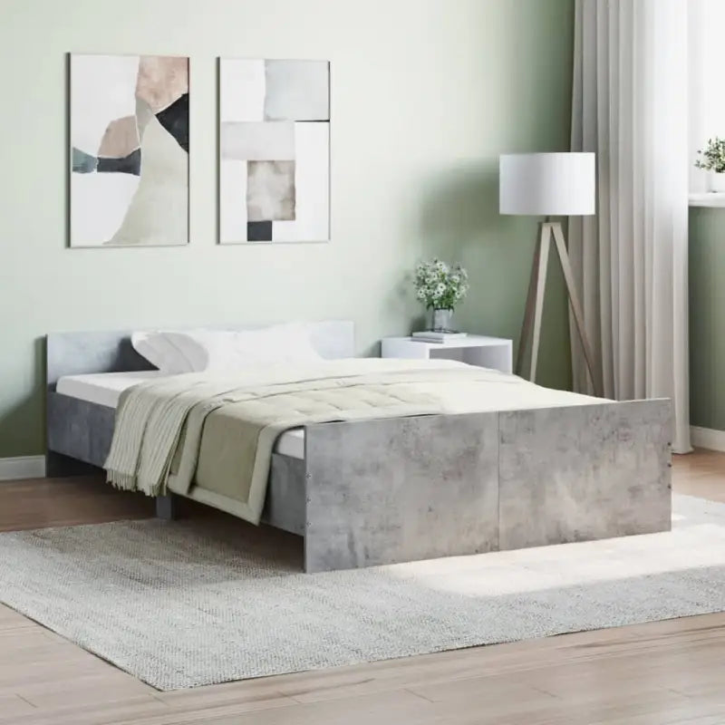 Bedframe in Grijs Sonoma voor een stevige en stabiele nachtrust - Betongrijs / 120 x 190 cm - Bedden & bedframes