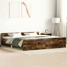 Bedframe in Grijs Sonoma voor een stevige en stabiele nachtrust - Gerookt eiken / 200 x 200 cm - Bedden & bedframes