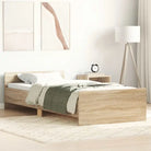 Bedframe in Grijs Sonoma voor een stevige en stabiele nachtrust - Sonoma eiken / 75 x 190 cm - Bedden & bedframes