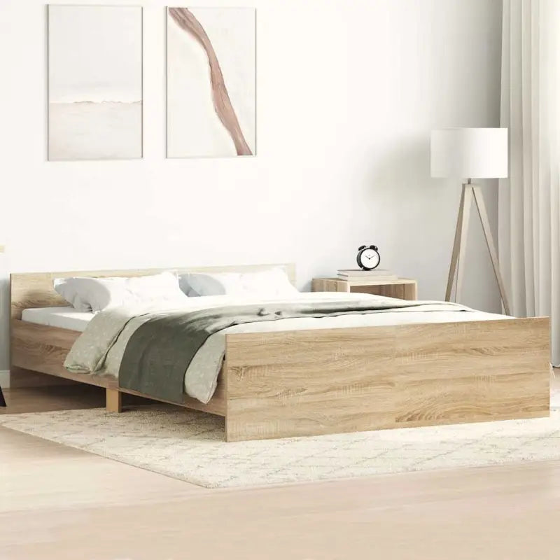 Bedframe in Grijs Sonoma voor een stevige en stabiele nachtrust - Sonoma eiken / 140 x 190 cm - Bedden & bedframes
