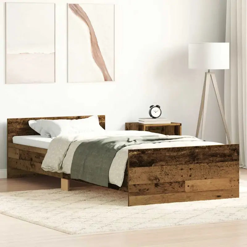 Bedframe in Grijs Sonoma voor een stevige en stabiele nachtrust - Oud hout / 100 x 200 cm - Bedden & bedframes
