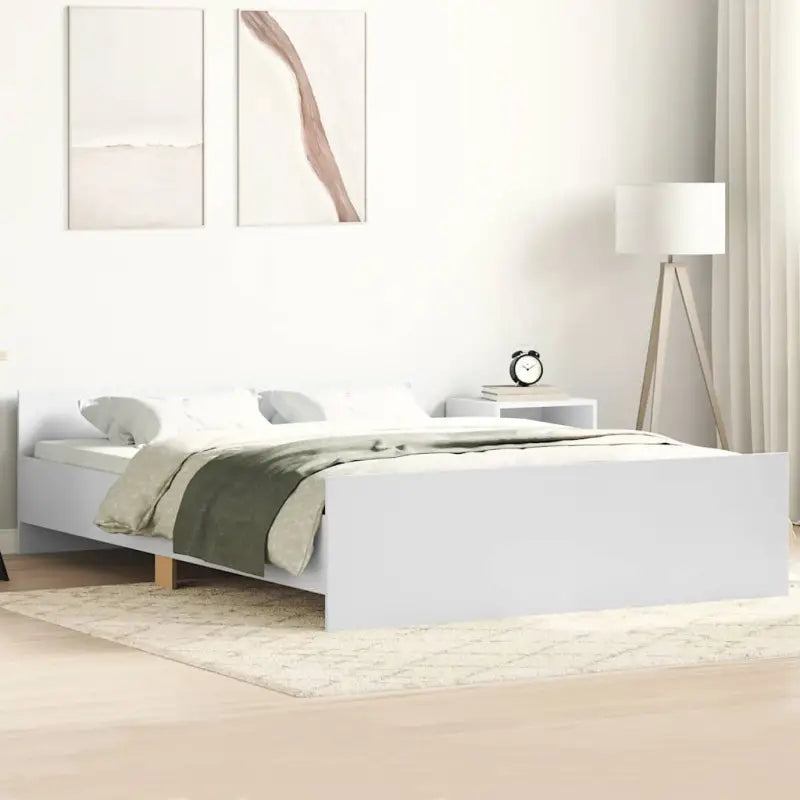Bedframe in Grijs Sonoma voor een stevige en stabiele nachtrust - Wit / 150 x 200 cm - Bedden & bedframes