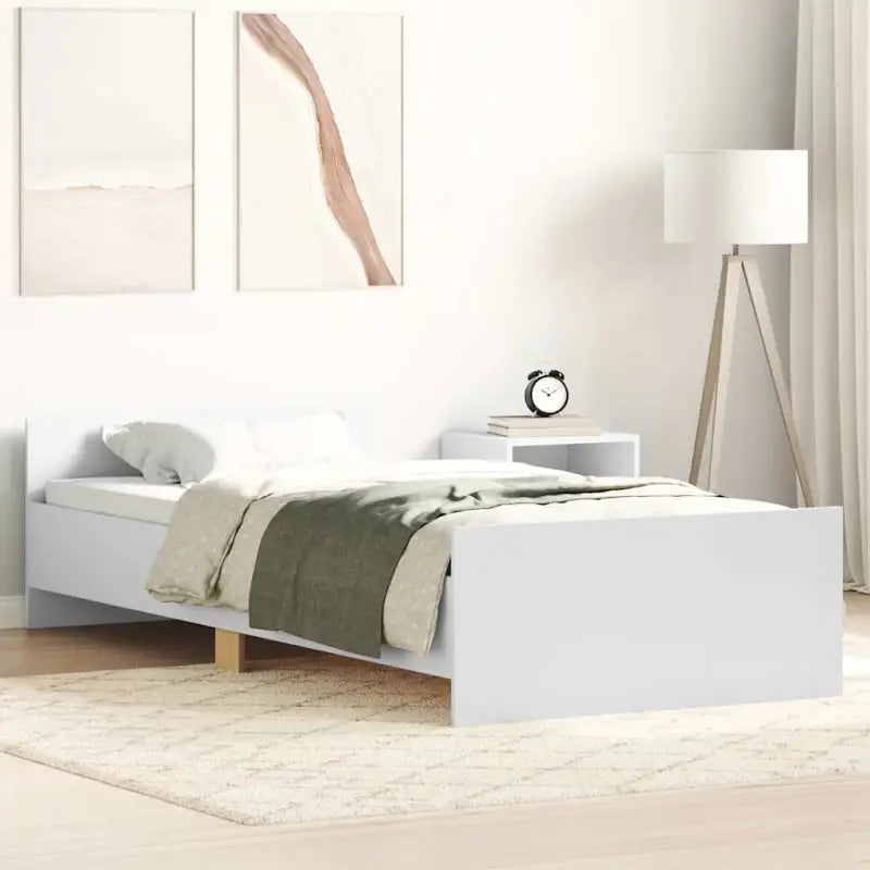 Bedframe in Grijs Sonoma voor een stevige en stabiele nachtrust - Wit / 100 x 200 cm - Bedden & bedframes