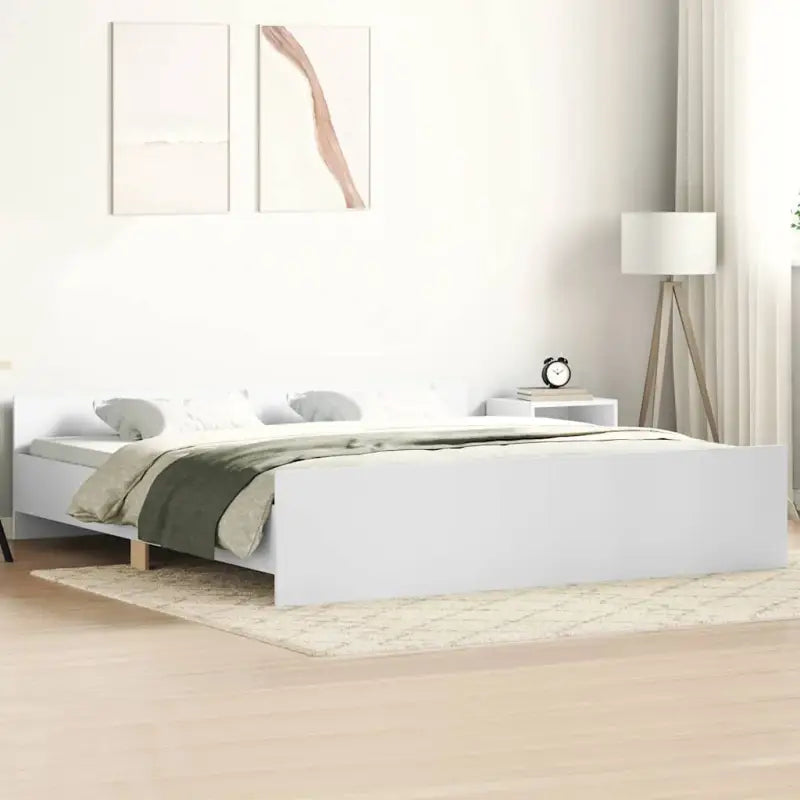 Bedframe in Grijs Sonoma voor een stevige en stabiele nachtrust - Wit / 200 x 200 cm - Bedden & bedframes