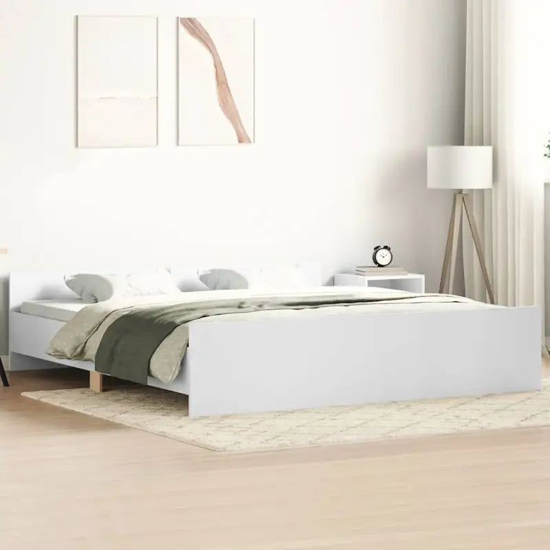 Bedframe in Grijs Sonoma voor een stevige en stabiele nachtrust - Wit / 180 x 200 cm - Bedden & bedframes