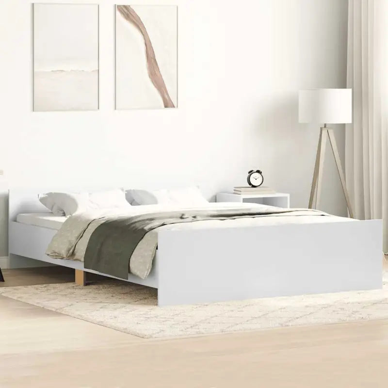 Bedframe in Grijs Sonoma voor een stevige en stabiele nachtrust - Wit / 120 x 190 cm - Bedden & bedframes