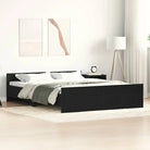 Bedframe in Grijs Sonoma voor een stevige en stabiele nachtrust - Zwart eiken / 160 x 200 cm - Bedden & bedframes