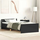 Bedframe in Grijs Sonoma voor een stevige en stabiele nachtrust - Zwart / 75 x 190 cm - Bedden & bedframes
