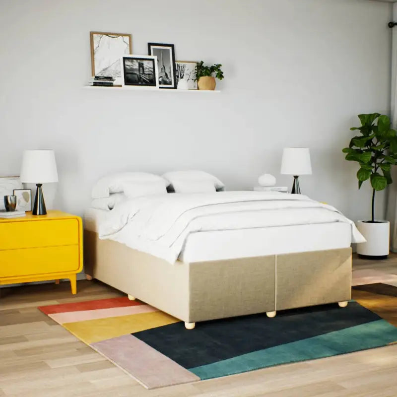 Bedframe met ademend vermogen voor een comfortabele nachtrust - Crème / 140 x 190 cm - Bedden & bedframes