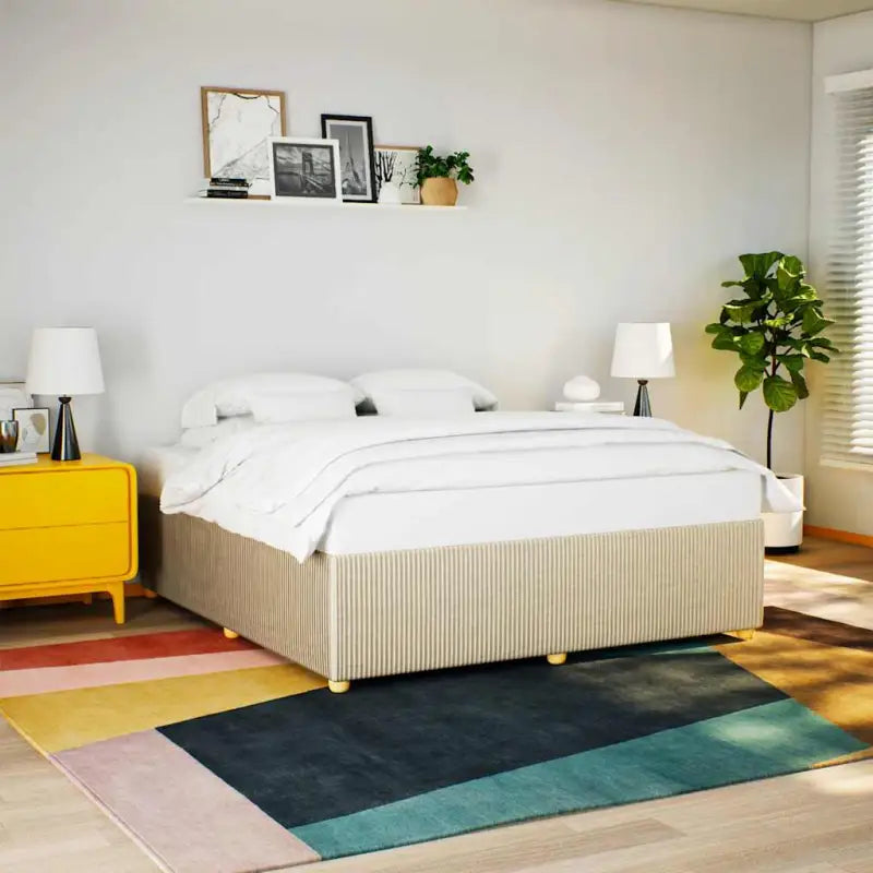 Bedframe met ademend vermogen voor een comfortabele nachtrust - Crème / 200 x 200 cm - Bedden & bedframes