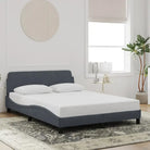 Bedframe met hoofdeinde en multiplex lattenbodem in zacht fluweel - Donkergrijs / 140 x 190 cm - Bedden & bedframes