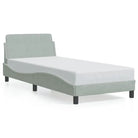 Bedframe met hoofdeinde en multiplex lattenbodem in zacht fluweel - Bedden & bedframes