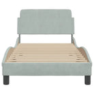 Bedframe met hoofdeinde en multiplex lattenbodem in zacht fluweel - Bedden & bedframes