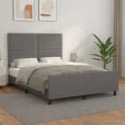 Bedframe met hoofdeinde en multiplex lattenbodem inclusief levering bevat - Grijs / 140 x 200 cm / Effen met spijkers