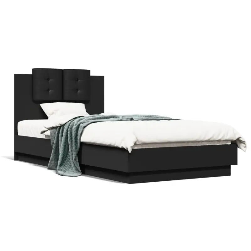 Bedframe met hoofdeinde en multiplex lattenbodem van bewerkt hout - Bedden & bedframes