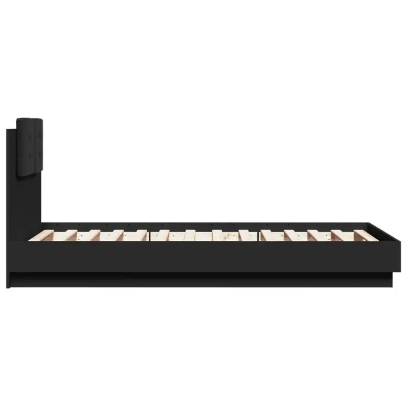 Bedframe met hoofdeinde en multiplex lattenbodem van bewerkt hout - Bedden & bedframes