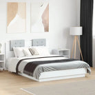 Bedframe met hoofdeinde en multiplex lattenbodem van bewerkt hout - Wit / 140 x 190 cm - Bedden & bedframes