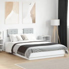Bedframe met hoofdeinde en multiplex lattenbodem van bewerkt hout - Wit / 120 x 200 cm - Bedden & bedframes