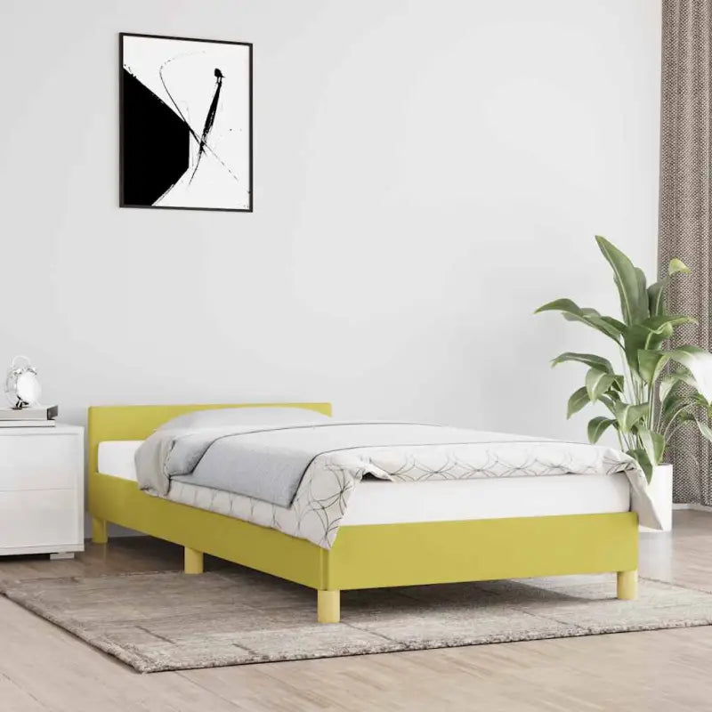 Bedframe met hoofdeinde en multiplex lattenbodem voor comfortabele nachtrust - Groen / 90 x 200 cm - Bedden & bedframes