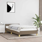 Bedframe met hoofdeinde en multiplex lattenbodem voor comfortabele nachtrust - Taupe / 80 x 200 cm - Bedden & bedframes