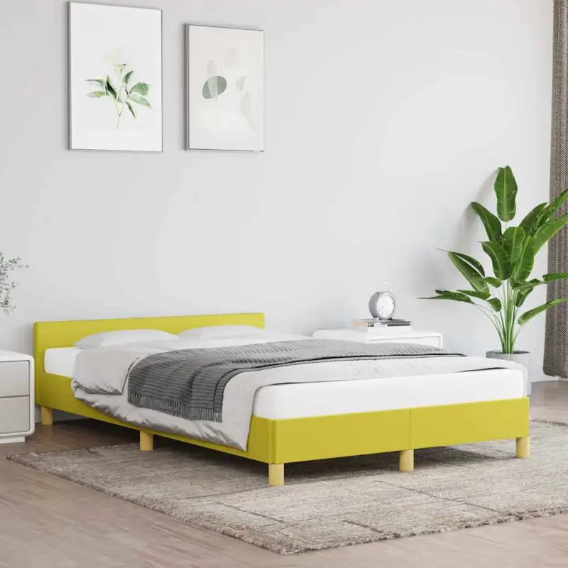 Bedframe met hoofdeinde en multiplex lattenbodem voor comfortabele nachtrust - Groen / 120 x 200 cm - Bedden & bedframes